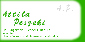 attila peszeki business card